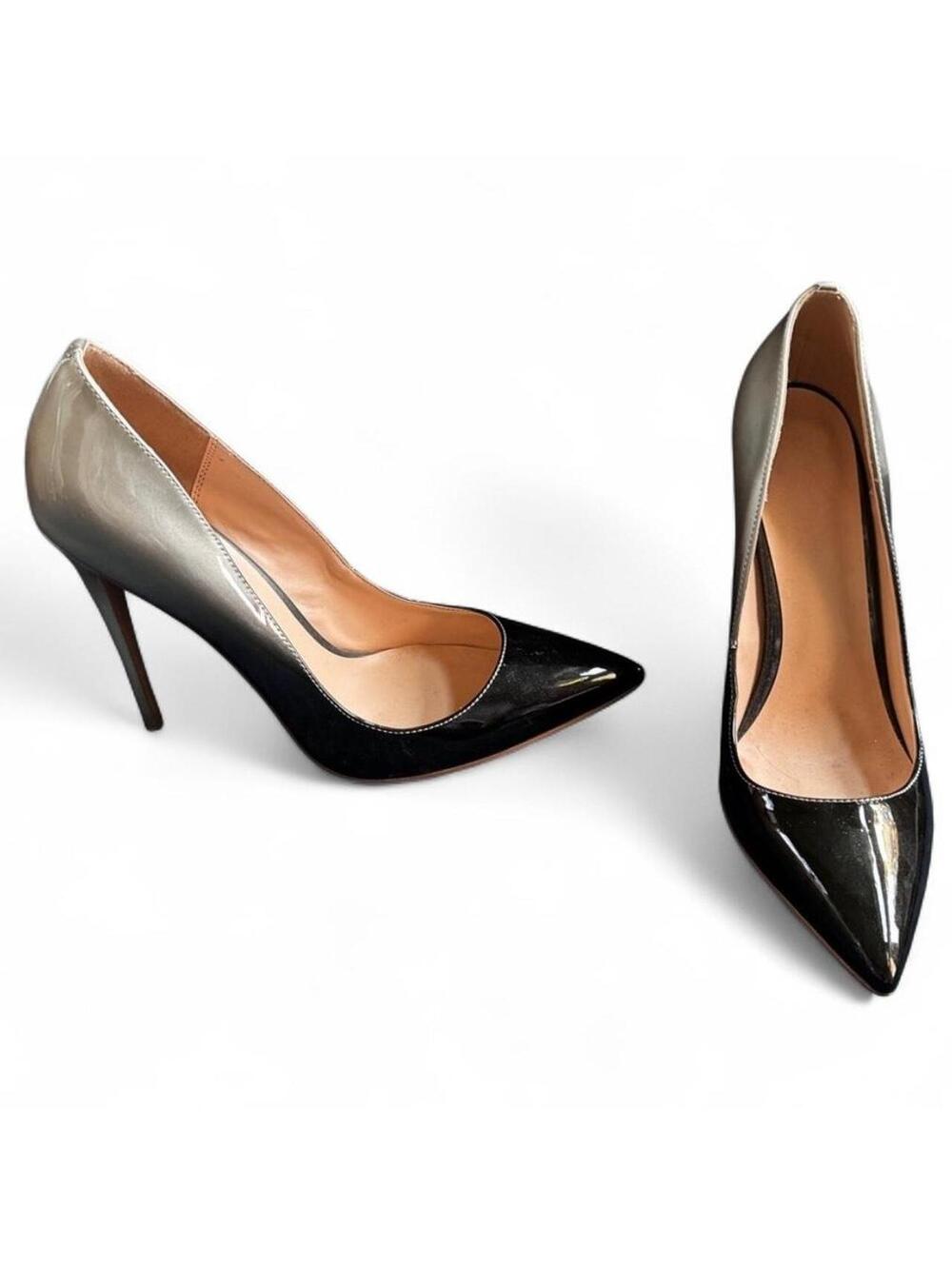 Black and grey gradient ombre high heels with pointed toe #ombreheels